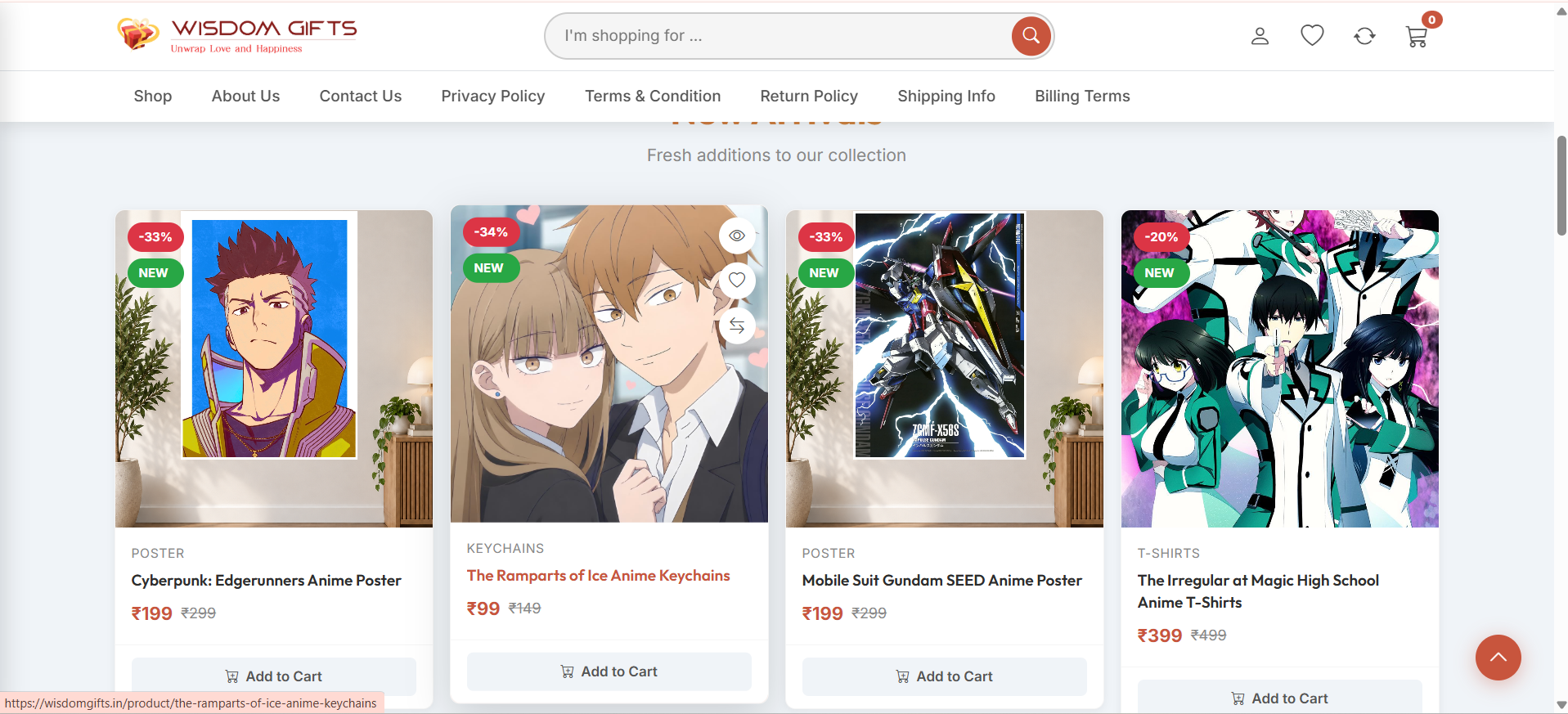 Ecommerce checkout and product interface